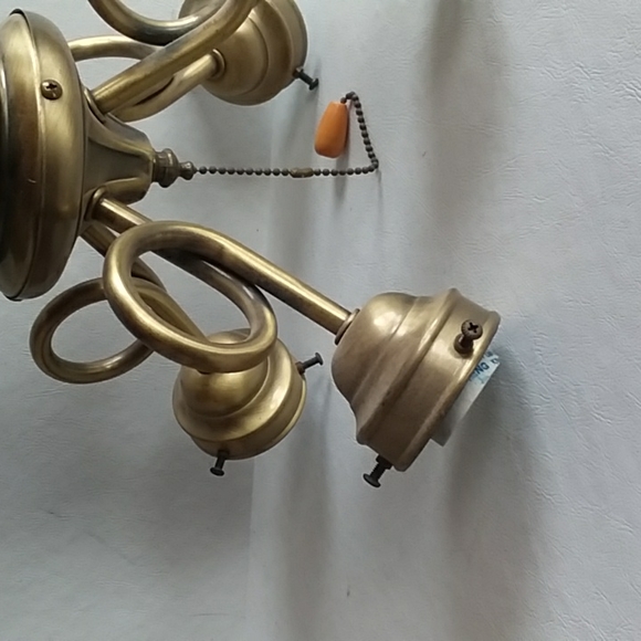 Vintage Brass Ceiling Light Fixture - Picture 3 of 11
